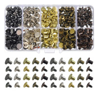 150 Set Runda Plattor Chicago Skruvar Knappar Metalldubbar Nitar