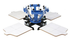 Screentryckmaskin, 4 färger 4 stationer, 54x45 cm, stål