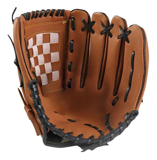 Baseboll- och softbollshandskar, 12,5 tum, för nybörjare, vänsterhänt, vuxen unisex, brun