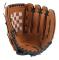 Baseboll- och softbollshandskar, 12,5 tum, för nybörjare, vänsterhänt, vuxen unisex, brun