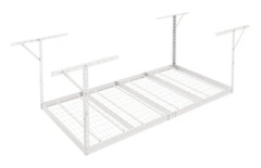 Överhängande garageförvaringshylla 121,9x243,8x101,6 cm vit stål