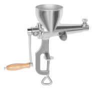 Vetegräsjuicer - Manuell juicer - Rostfritt stål - Matningsöppning 10 x 10 cm - För vetegräs, frukt och grönsaker - Silver