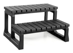 Spa-/pooltrappa - 2-stegs - 59,95 cm Bredd - PP-plast - Maxvikt 145,2 kg - För Utomhusbruk - För Ovanmarkspool/Uppblåsbar - Svart
