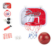 Mini Basketkorg 34 x 30 cm Inomhus Basketkorg med Boll och Pump Basketleksak Gåvor för röd