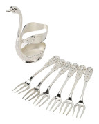 Svanbas Hållare Gafflar Set Aluminium Silver Mode Rostfri Dekorativ Svanbas Hållare med 6 L(for 6.5-9kg)