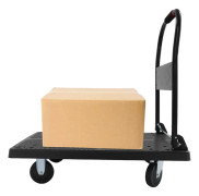Plattformsvagn - Transportvagn - Lastkapacitet 400 kg - Tysta TPR-hjul - Plattform 58×88 cm - Stål + polypropen - Svart