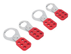 2 Set Spärrhakar 6 Hål Låsbart Hasplås Nylonhandtag Stål Industriell Säkerhetsspärr 1in 1.5in
