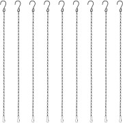 Hängande korgkedjor, blomkrukkedjor, växtkedjekrok, hängande metallkedjor, för uteplats- och trädgårdsdekoration, 50 cm/9 st (svart)