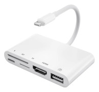 Lighting HDMI-adapter, 5-i-1 1080P HDMI Digital AV USB-strömkontakt och SD/TF-kortläsare Anslutning USB-kamera med HDMI Sync Display, Compa-322