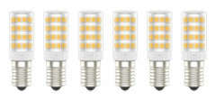E14-5W LED-lampor E50W motsvarande, Varmvit 3000K, AC220-240V, Flimmerfri, Ej dimbar, 300 Lumen, CRI80, 6 st - Varmvit