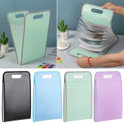 A4 Solid Color Organ Bag File Folder Plastic Portable Black