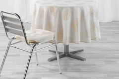 Rund duk - INRETTSMYS - Solig guld - 180 cm - Polyester - Metalliskt tryck