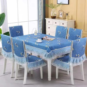 Light Luxury Wave Lace Stolsöverdrag Förtjockad Matbordsduk Kudde Europeisk stil Stor blomma Bordsduk Stolsöverdrag Chair 1 cover 1 back