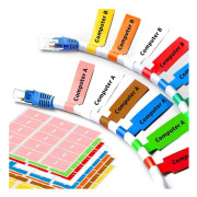 Strömkabelsetiketter - A4-nätverkskabeletiketter - 30 etiketter, 8 etiketter totalt