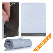 Foliopase 200 x 350 mm – Vit LDPE | 100 Stycken | Vattentät och Rivtålig | Självhäftande Förslutning