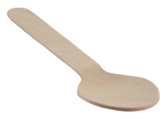 16 cm engångsskedar i trä, FSC-märkt träbestick för engångsbruk (100-pack)