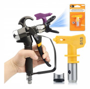 Fargsprutepistol TurboJet TJ1 med Ultra Spray 513 – Precisionsset | Rostfritt Stal | Kompatibel med Graco, Wagner, Titan