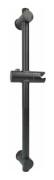 Black Shower Bar, 304 Stainless Steel Shower Bar with Height and Angle Adjustable Mounting Brackets, Brushed, Total Height 660mm