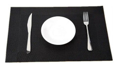 4st (svart) Tvättbara PVC bordstabletter bordstabletter, rektangulärt papper