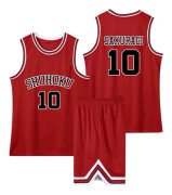 SLAM DUNK cosplay Hanamichi Sakuragi-kostymer och Rukawa Kaede W Red 4XL Red-brown XXXL