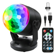 Bärbara ljudaktiverade festljus inomhus och utomhus, batteridrivna/USB-discokula strobe karaoke-ljus