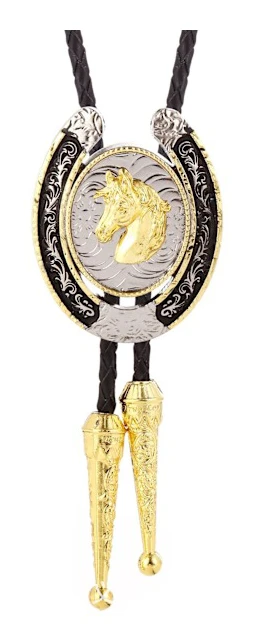 Bolo slips för män - Western Cowboy Native American Golden Long