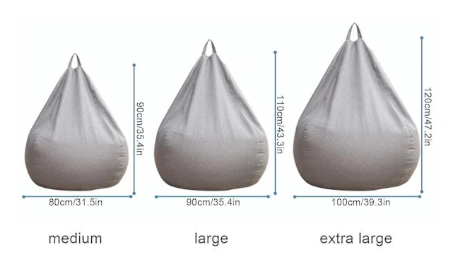 Ny design extra stora sittsäckstolar sofföverdrag inomhus Lazy Lounger för vuxna barn Hotsale! Grå