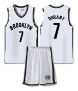 Mordely #7 Kevin Durant Baskettröja Set Nets Uniform för Barn Vuxna - Vit 30 (155-160CM)