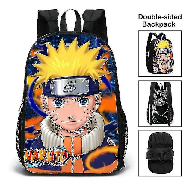 Naruto Double-faced School Backpack Black E