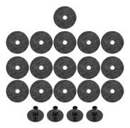 20 st/set Cymbal Ersättningstillbehör Plast Filt Cymbal Ärmar för De Flesta Trumset Grå