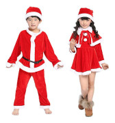 Jul Barn Pojkar Flickor Jultomte Kostym Xmas Party Cosplay Fancy Dress Outfit