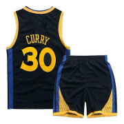 Kids Unisex Basket Training Suit Kits Väst Skjorta + Shorts Sets_s 30 Black warriors M(130CM-140CM)