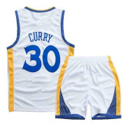Kids Unisex Basket Training Suit Kits Väst Skjorta + Shorts Sets_s 30 White warriors 2XL(160-165CM)
