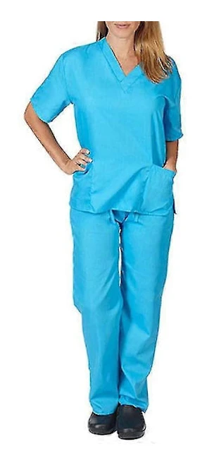 Unisex Läkarrock & Byxor Scrub Set Sjuksköterska Tandläkare Dräkt För Medicinskt Bruk (Ruipei)