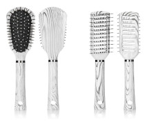 tvådelat set för kvinnor och män - Skeleton Brush (set med 2 svarta och vita)