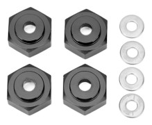 4st RC Hex Adapter Professionell Aluminiumlegering Hjulnav för 1 10 RC Bilar Svart