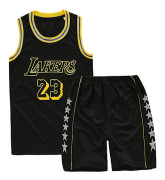Lakers #23 Lebron James Jersey No.23 Basket Uniform Set Barn Black XL (150-155cm)