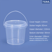 150ML-1500ML plasthinkar + lock - Tom vit med handtag - 750ML