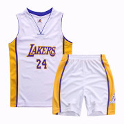 Kobe Bryant No.24 Baskettröja Set Lakers Uniform för barn tonåringar W y White ILX White XXL (160-165CM)