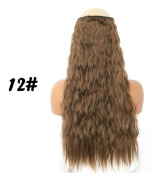 MERISIHAIR Syntetisk Clip On Hair Extension 22 32" Wavy Hair Extension 5 Clips In Hairpiece High Temperature Faber Hair Q55-12 Length 32inches 80cm