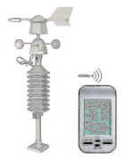 Wireless Anemometer Dual Mount Wind Sensor Lcd Weather Station Clock Wind Speed Direction Chill Home Temperature Humidity Meter