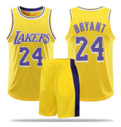 NBA basket uniform LAL rund hals - gul suit - nr 24 Kobe Children XL/28 yards (150-155cm)