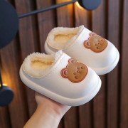 Baby bomullstofflor Vinter Barn vattentäta hemtofflor för flickor tecknad white (thick) 24-25 (inner 16cm)