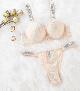 Sexiga Underkläder Komfort Damset Push Up BH S Hemliga Underklädesset Kvinna-WELLNGS PINK 85C