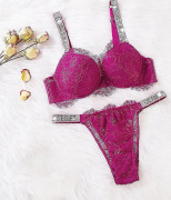 Sexiga Underkläder Komfort Damset Push Up BH S Hemliga Underklädesset Kvinna-WELLNGS PURPLE 75B