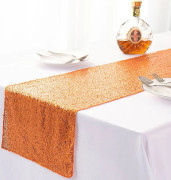Bordslöpare "guld paljett bordsduk bordsband" orange yellow 35x275cm