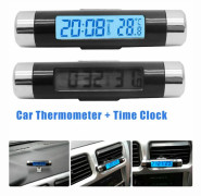 Fatformad LCD-skärm LED Digital Klocka Termometer Luftventil Clip Bil