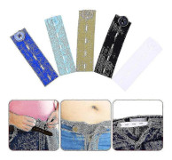 1/5 st Knapp Midjeförlängare Byxor Midjeexpander Elastiskt Midjeband Kjol Jeans Knappförlängare Black 1PC