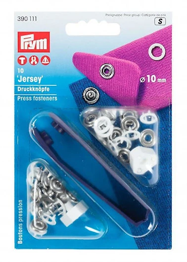 Prym Jersey Ringknappar Tryckknappar Vit - per förpackning om 10