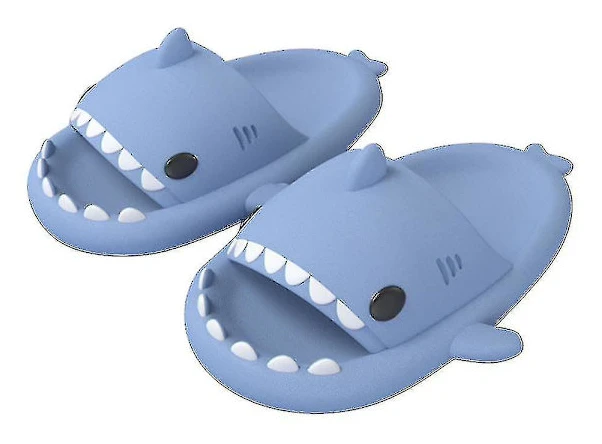 Mode för män och kvinnor Hajtofflor Halkfria sandaler med öppen tå Strandtofflor Söta hajtofflor CNMR Blue 36-37